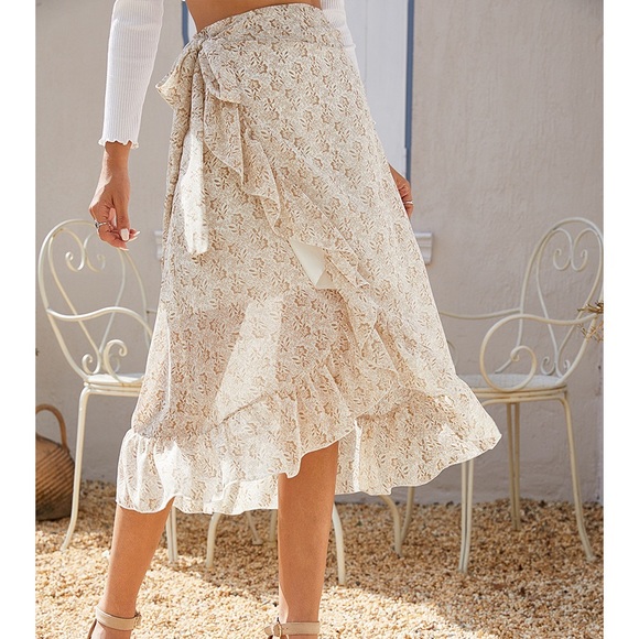 Strap Floral Chiffon Skirt - Picture 5 of 5